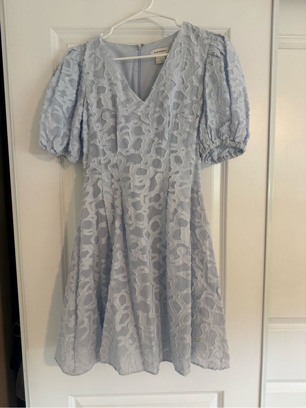 Club Monaco Light Blue Lace Puff-Sleeve Dress for Kids